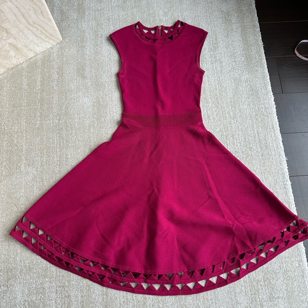 Ted Baker Elegant Sleeveless Burgundy Dress